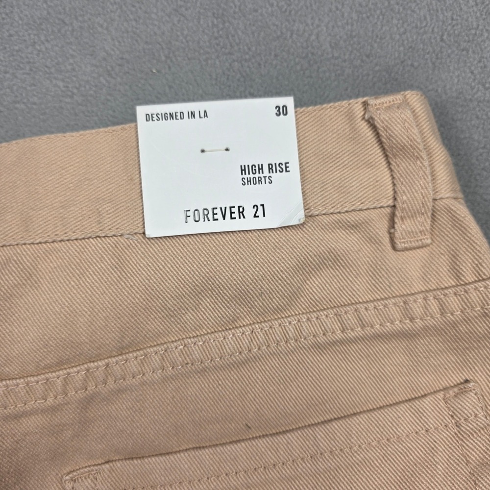 Forever 21 Jean Shorts Women 30 Tan High Rise Shorts Distressed - Picture 8 of 8